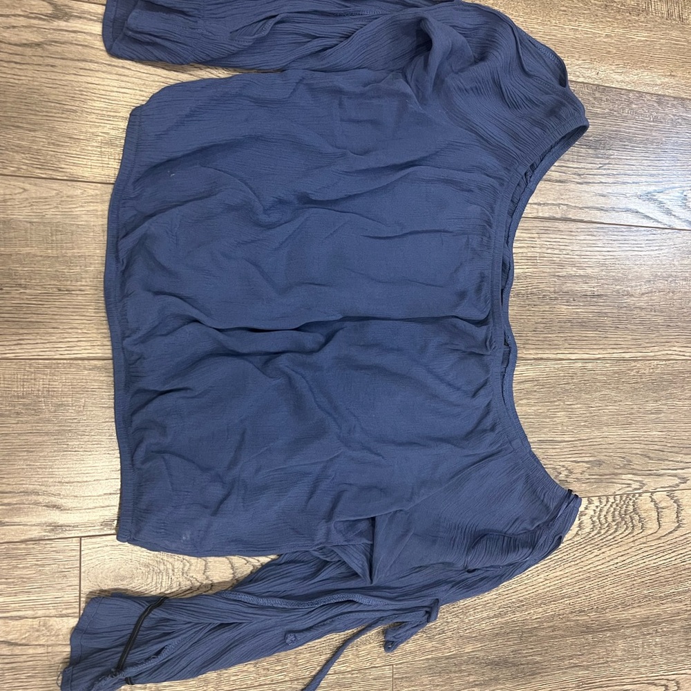 Navy Blue Off-Shoulder Blouse
